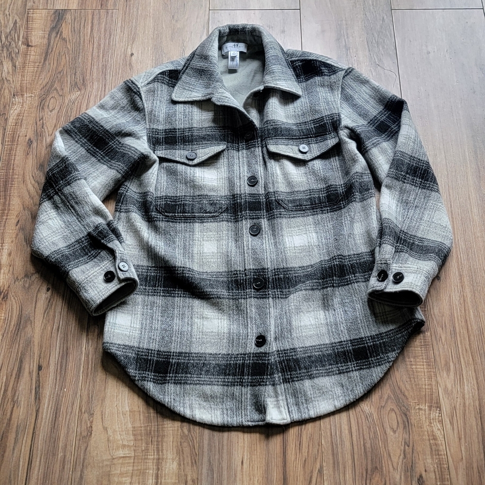 Witchery Women's 8 Medium Plaid Oversize Shacket Jacket Transitional Fall
